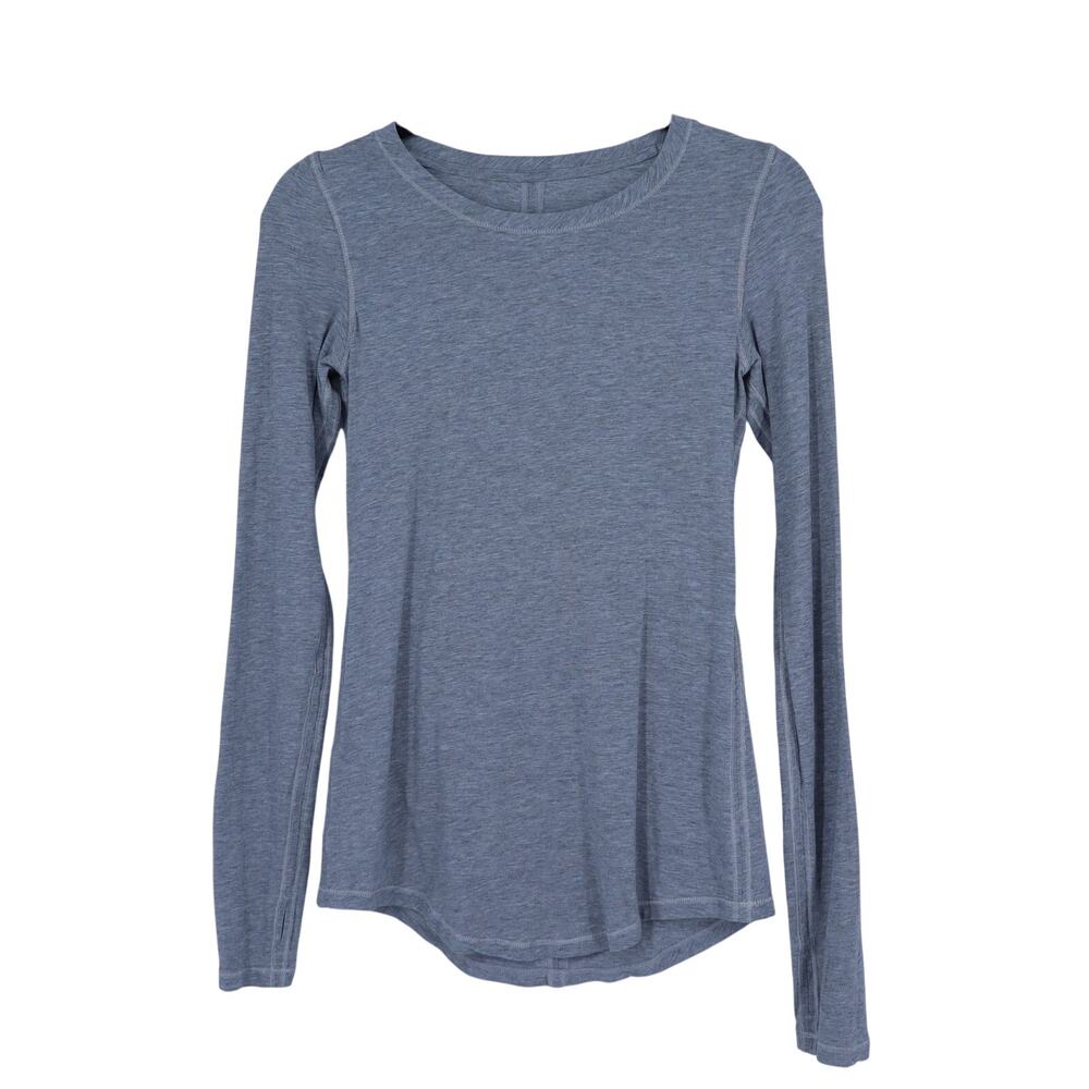 Lululemon Long Sleeve Karma Knit Top Heathered Medium Grey Active Women's 4